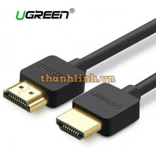 Cáp HDMI 1.4 Slim HD101 đồng model HD121 đen 2M Ugreen 11199