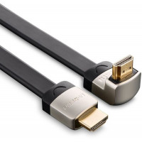 Cáp HDMI bẻ góc lên 1.4V đồng đầu cắm kim loại dẹp góc phải HDMI model HD122 đen 1M Ugreen 10277