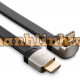 Cáp HDMI bẻ góc lên 1.4V đồng đầu cắm kim loại dẹp góc phải HDMI model HD122 đen 1,5M Ugreen 10278
