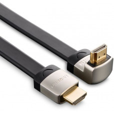 Cáp HDMI bẻ góc xuống 1.4V đồng đầu cắm kim loại dẹp góc phải HDMI model HD122 đen 1,5M Ugreen 10282