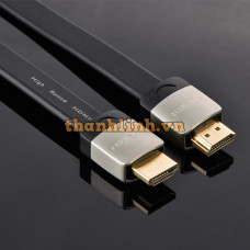 Cáp dẹp HDMI HD123 đầu cắm kim loại 1.4 đồng model HD123 đen 10M Ugreen 10265