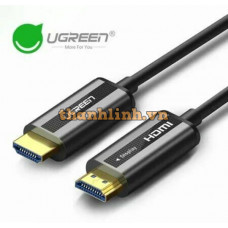 Cáp sợi quang học hợp kim kẽm HDMI 2.0 model HD132 đen 10M Ugreen 50717