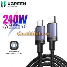 Cáp Sạc Nhanh USB Type C 3.1 PD240W Ugreen L532, Tích hợp Chip Emaker, dài từ 1 đến 3 mét