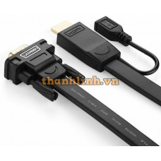 Bộ chuyển đổi cáp dẹp HDMI ra VGA model MM101 2m Ugreen 40231