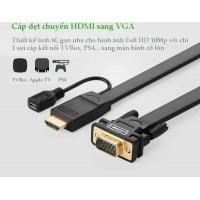 Bộ chuyển đổi cáp dẹp HDMI ra VGA model MM101 3m Ugreen 40232