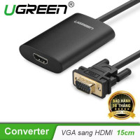 Bộ chuyển đổi VGA đực ra HDMI cái model MM110 đen 50CM Ugreen 40264