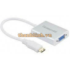 Bộ chuyển đổi 1920x1080 P Micro HDMI ra VGA model MM111 trắng Ugreen 40269