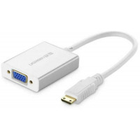 Bộ chuyển đổi vỏ nhôm với micro USB và 3,5mm audio port HDMI ra VGA cái Mini model MM112 bạc Ugreen 40217