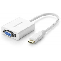 Với micro USB và 3,5mm audio port bộ chuyển đổi vỏ nhựa ABS HDMI ra VGA cái Mini model MM112 trắng Ugreen 40271