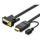 Cáp chuyển đổi HDMI to VGA 1,5m hỗ trợ nguồn chính hãng Ugreen 30449 cao cấp