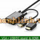 Cáp VGA+USB ra HDMI đực ra đực model MM120 đen Ugreen 30840