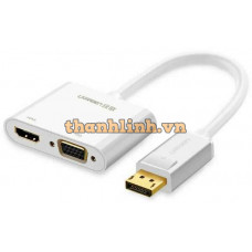 Bộ chuyển đổi DisplayPort ra HDMI và VGA model MM138 trắng Ugreen 40366