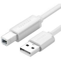 Cáp USB 2.0 A đực ra B cái model US104 trắng 1M Ugreen 10478