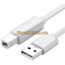 Cáp USB 2.0 A đực ra B cái model US104 trắng 5M Ugreen 10482