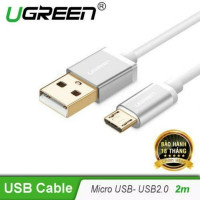Cáp dữ liệu vỏ nhôm Micro USB model US134 trắng 0,5M Ugreen 10828