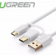 Cáp dữ liệu USB 2.0 ra Micro USB + Type-C model US142 trắng 1M Ugreen 30171