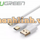 Cáp dữ liệu USB 2.0 ra Micro USB + Type-C model US142 trắng 2M Ugreen 30381