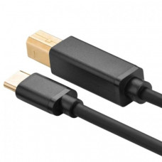 Cáp mạ vàng USB Type-C đực ra USB 2.0 B đực model US152 đen 1M Ugreen 30179