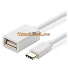 Cáp USB Type-C ra USB 2.0 cái model US154 trắng 15cm Ugreen 30176