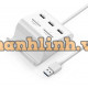 Đồ đọc thẻ với Chân đế với 2.0 OTG USB 3.0 3 Ports Hub+ model US156 trắng 50CM Ugreen 30343