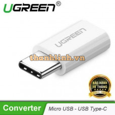 Bộ chuyển đổi USB 3 1 Type-C ra Micro USB model US157 trắng Ugreen 30864