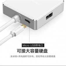 HUB vỏ nhôm USB 2.0 4 Port trắng 20CM Ugreen 20803