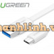 Cáp tròn USB 3.0 ra USB-C model US172 trắng 0,25m Ugreen 30621