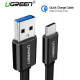 Cáp tròn USB 3.0 ra USB-C model US172 đen 0,25m Ugreen 30626