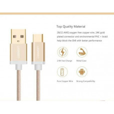 Cáp USB-C to USB 2.0 dài 0,5m màu Gold chính hãng Ugreen 20859 cao cấp