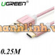 Cáp nylon vải USB 2.0 ra USB-C model US174 vàng hồng 0,5M Ugreen 20865