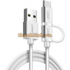 Bộ chuyển đổi cáp với USB-C Micro USB model US177 bạc 2M Ugreen 20874