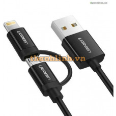 Cáp dữ liệu USB ra Micro USB + Mini USB model US178 2M Ugreen 40773