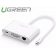 Cáp chuyển đổi USB-C to VGA + Hub USB 2.0 & 3.0 hỗ trợ Lan 10/100Mbps chính hãng Ugreen 30439