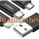 Cáp kèm bộ chuyển cổng Lightning vỏ nhôm Micro USB ra USB 0 5M đen 0 5M đen Ugreen 30469