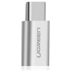 Bộ chuyển đổi vỏ nhôm USB-C đực ra Micro USB cái model US189 bạc Ugreen 20854