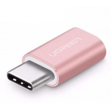 Bộ chuyển đổi vỏ nhôm USB-C đực ra Micro USB cái model US189 vàng hồng Ugreen 30512