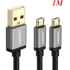 Cáp dữ liệu USB 2.0 ra Dual Type-C model US196 đen 0,5M Ugreen 40350