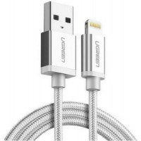 Cáp Lightning ra USB ( vỏ nhôm dây bện ) MFI model US199 trắng 1,5M trắng 1,5M Ugreen 30585