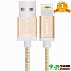 Cáp Lightning ra USB ( vỏ nhôm dây bện ) MFI model US199 vàng 0,25M vàng 0,25M Ugreen 40694