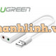 Card sound USB 2.0 to 3.5mm chính hãng Ugreen 30143 cao cấp