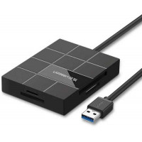 Đồ đọc thẻ USB3 0 to 3口USB3 0HUB+ model US220 đen Ugreen 30846