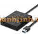 Đồ đọc thẻ USB3 0 to 3口USB3 0HUB+ model US220 đen Ugreen 30846
