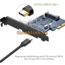 Bộ chuyển đổi xe hơi d PCI E ra 2 x Type-C model US230 80CM 80CM Ugreen 30773