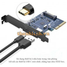 Bộ chuyển đổi xe hơi d E to 1 x USB A cái +1 x Type-C PCI model US230 80CM 80CM Ugreen 30774