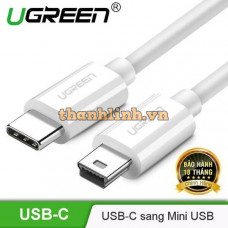 Cáp sạc USB Type-C to Mini USB dài 1,5m chính hãng Ugreen 40418 màu trắng cao cấp