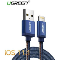 Cáp bện USB 2 0 ra Lightning US247 xanh 1M xanh 1M Ugreen 40340