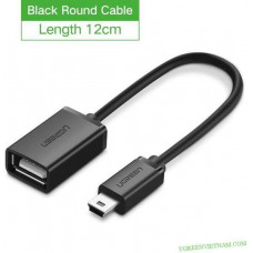 Cáp dẹp MIni USB đực ra USB cái OTG model US249 Elbow đen Ugreen 50207