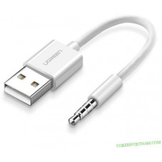 Sạc USB A đực ra 3,5mm đực ipod model US260 trắng Ugreen 50146