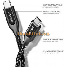 Cáp dữ liệu Zinc alloy Type-C ra Type-C 2.0 3A model US265 1,5M Ugreen 50225