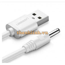 Cáp sạc USB A đực ra 3 5 x 1 35 model US277 trắng 1M Ugreen 50537